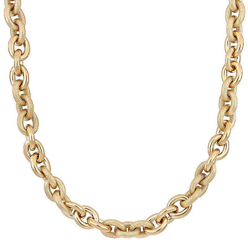 Stella Grace 18k Gold Over Silver Oval Link Necklace, Womens Gold Tone Product Image