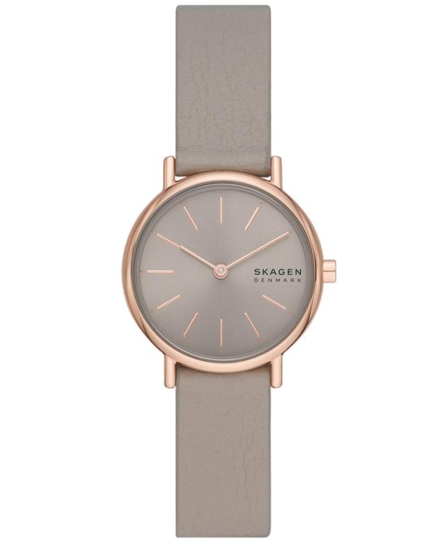 Skagen Womens Signatur Lille Sand Leather Strap Watch 30mm - Sand Product Image