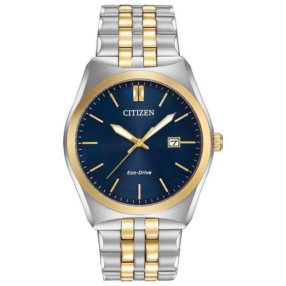 Men's Citizen Eco-DriveÂ® Corso Two-Tone Watch with Navy Blue Dial (Model: Bm7334-58L) Product Image