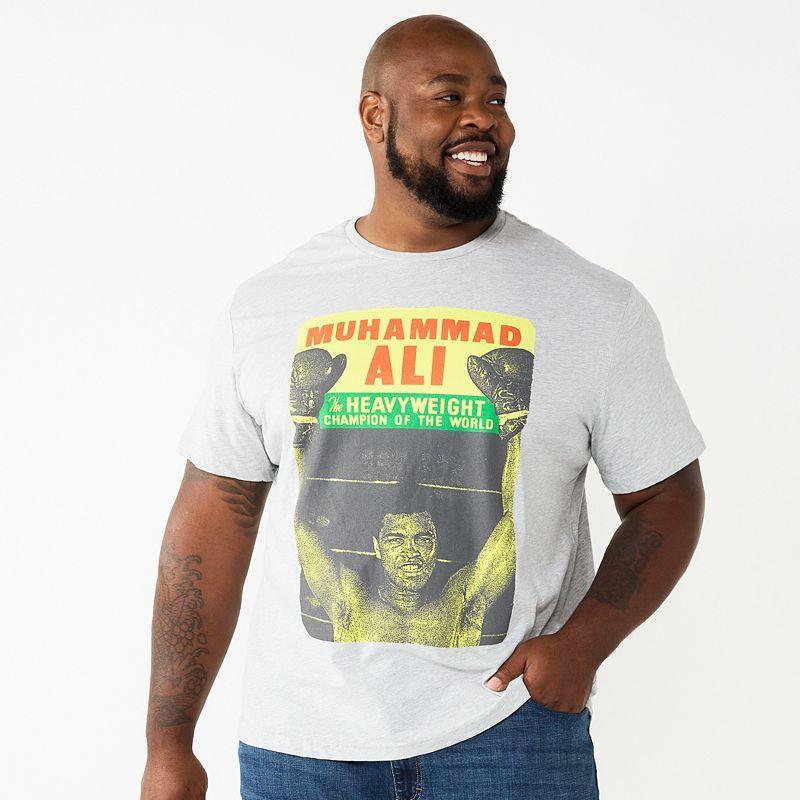 Big & Tall Muhammad Ali Tee, Mens Grey Grey Product Image