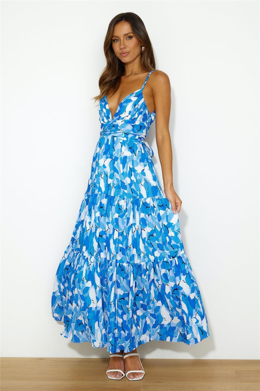 Bloom Beachside Maxi Dress Blue  Product Image