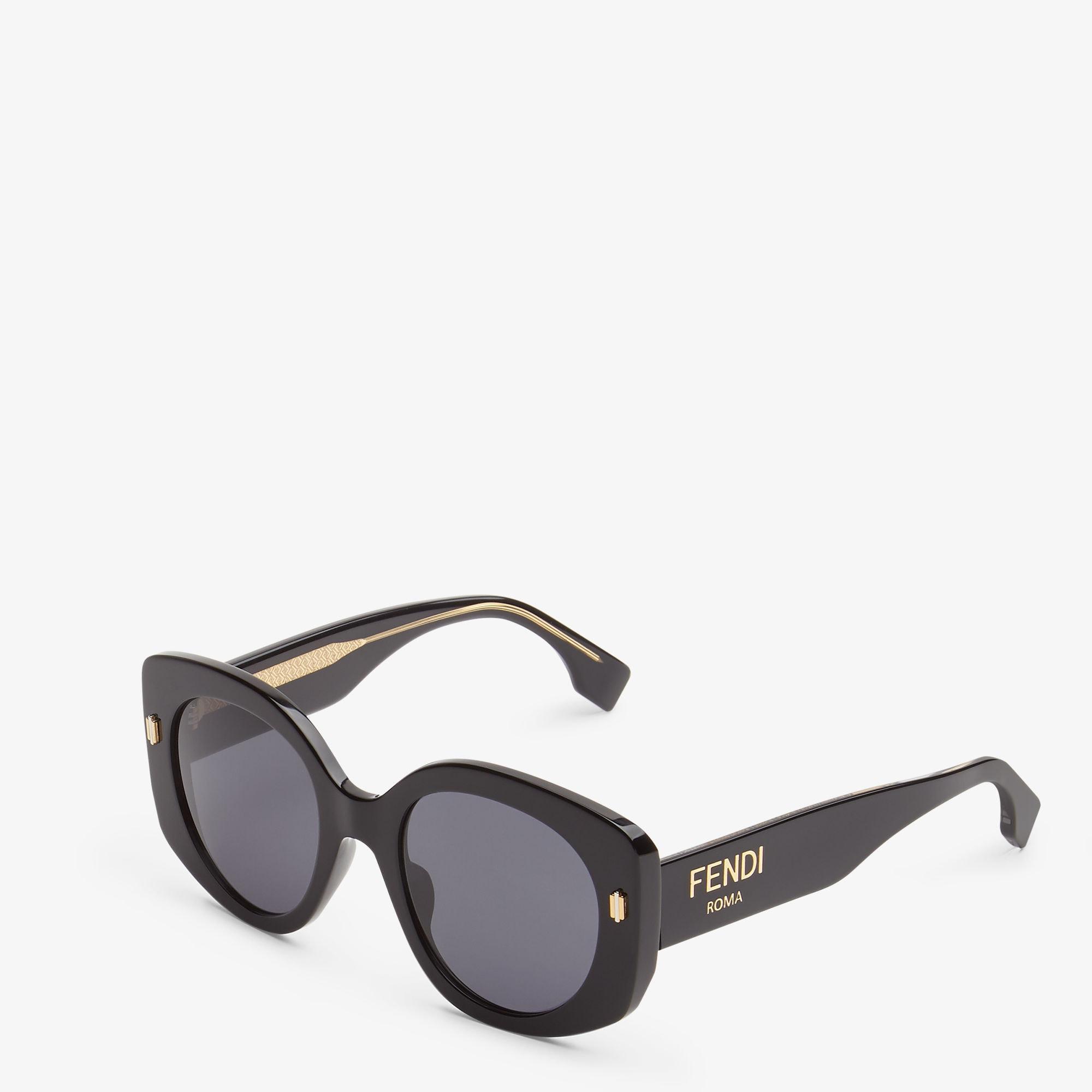 Fendi RomaLow bridge fit black acetate sunglasses Product Image