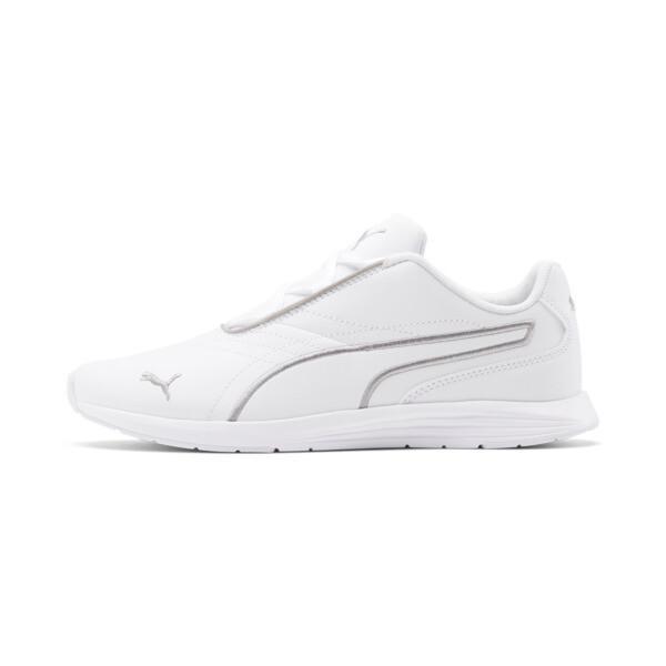 PUMA Ella Lace Up Women's Shoes in White/Silver Product Image