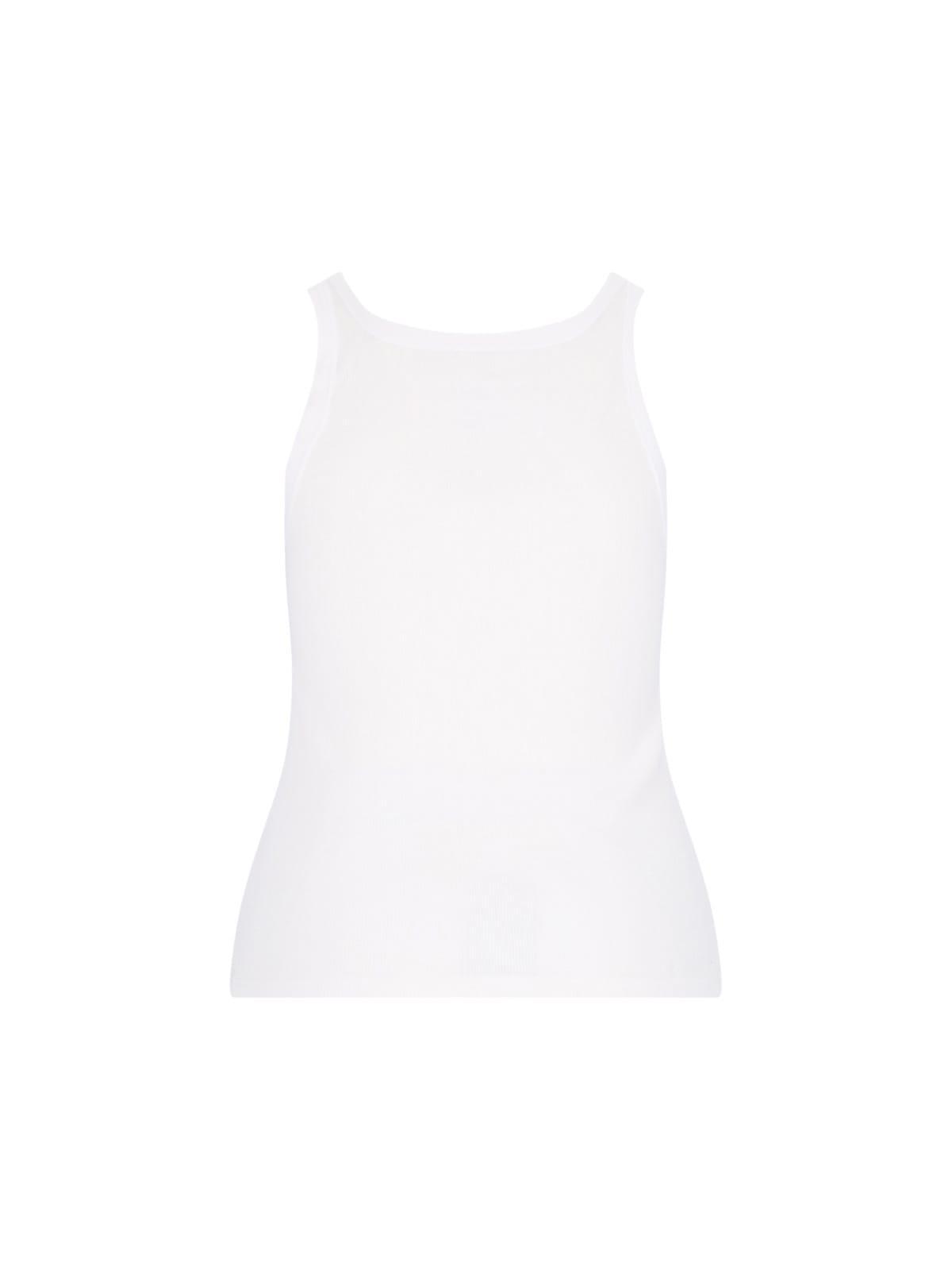 'jennifer' Ribbed Tank Top In White Product Image