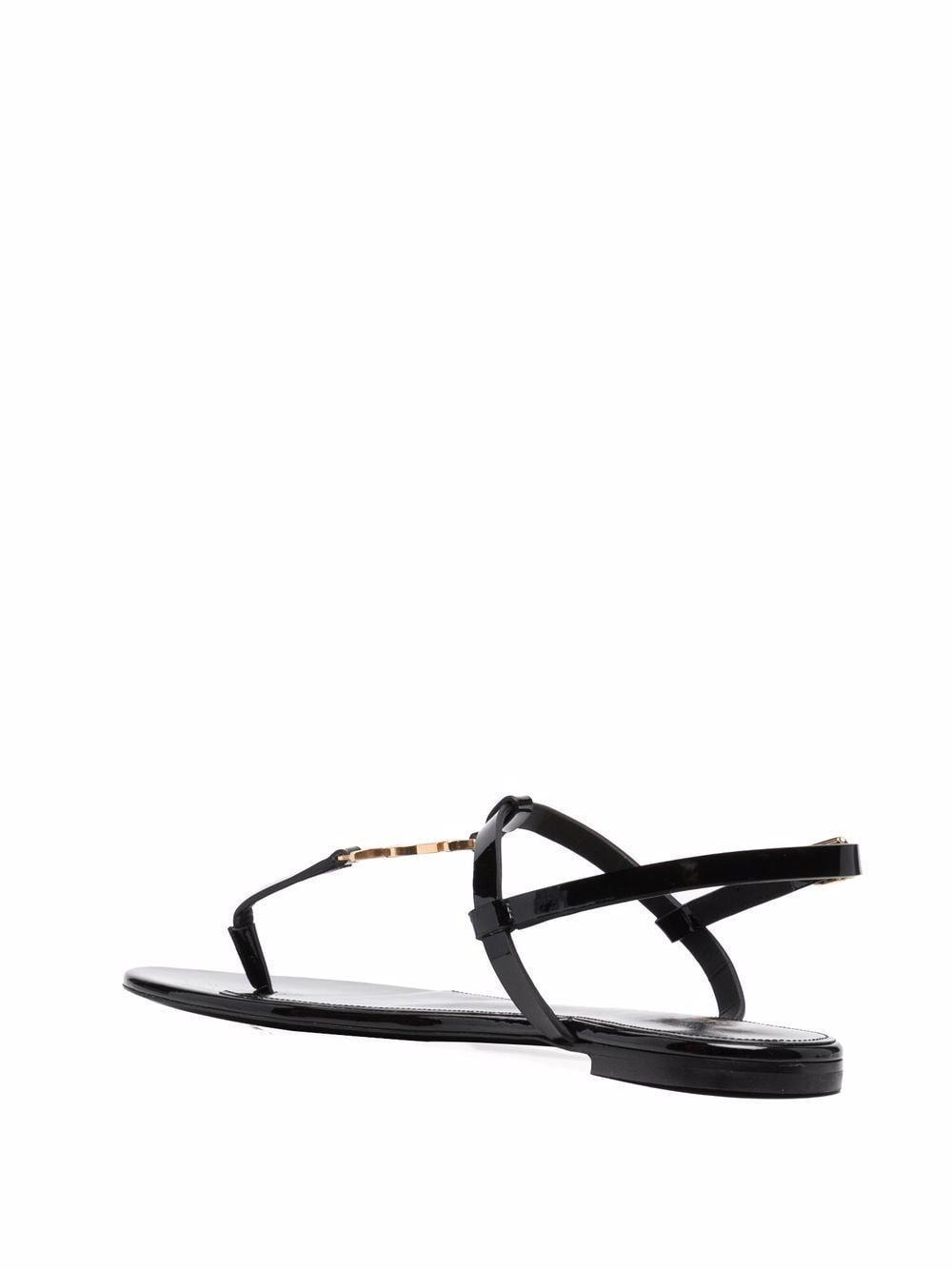 SAINT LAURENT Cassandra Mock-croc Ysl Slingback Sandals In Nero Product Image