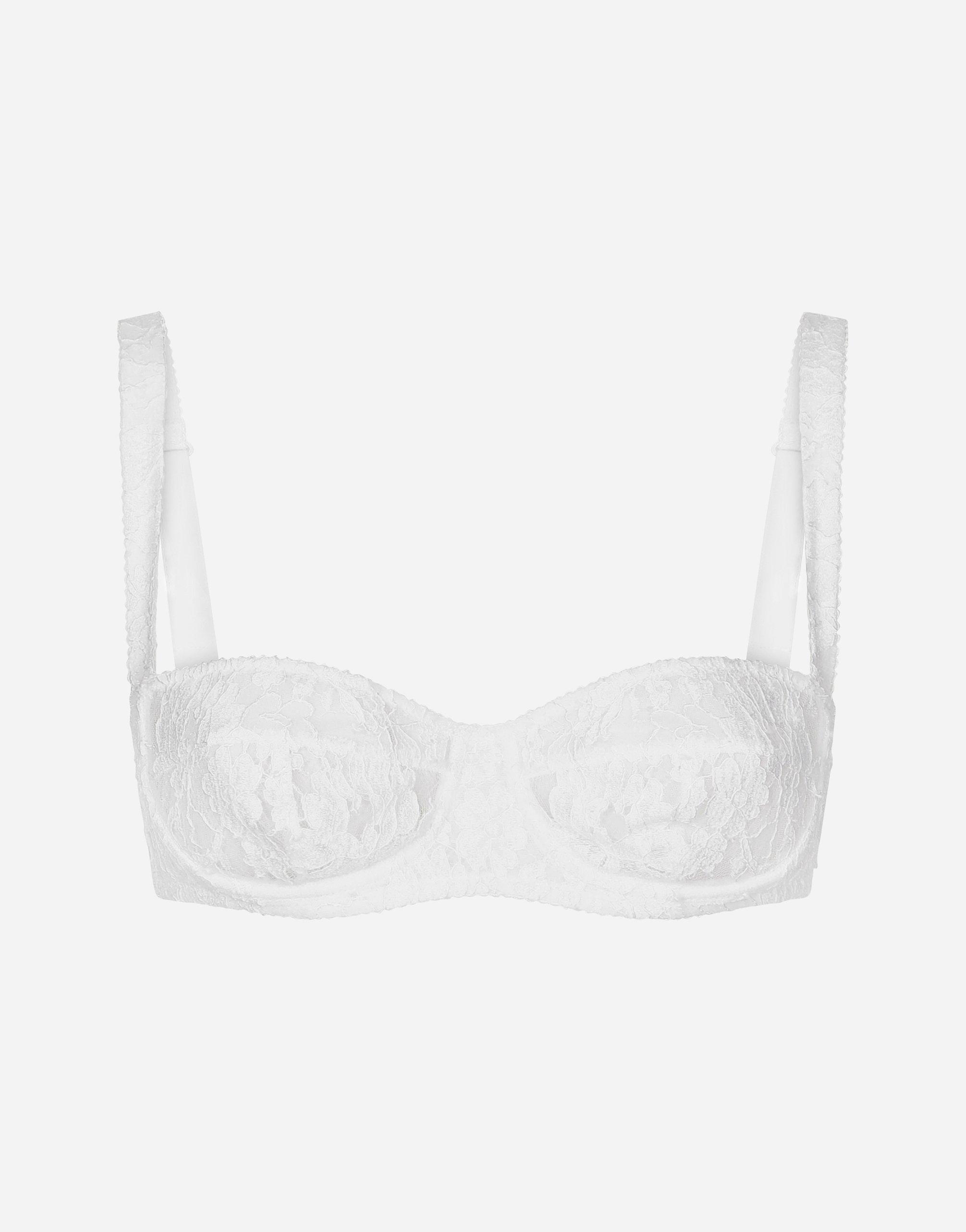 DOLCE & GABBANA Balconette Lace Bra In White Product Image