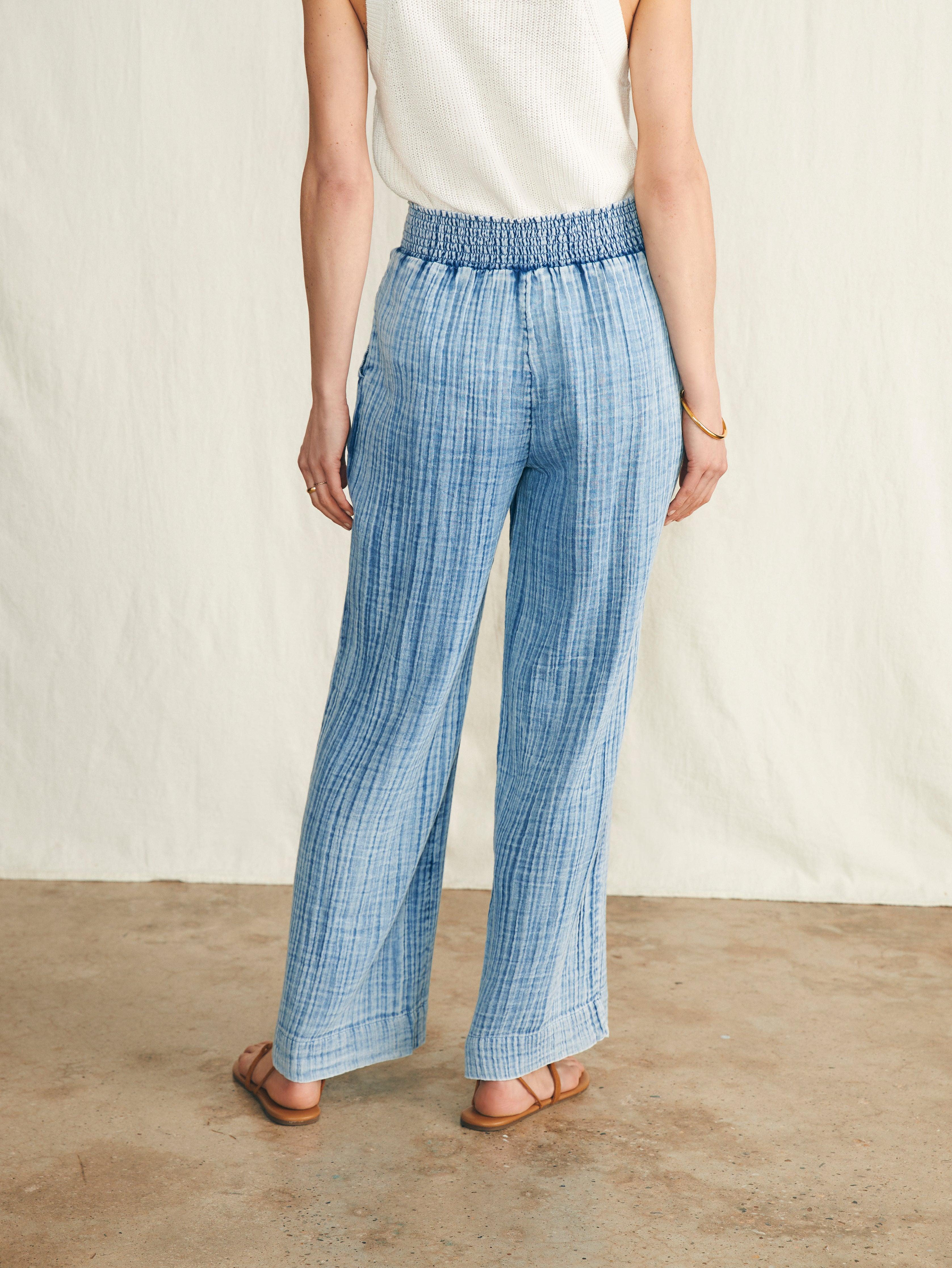 Dream Cotton Gauze Wide Leg Pant - Light Indigo Wash Female Product Image