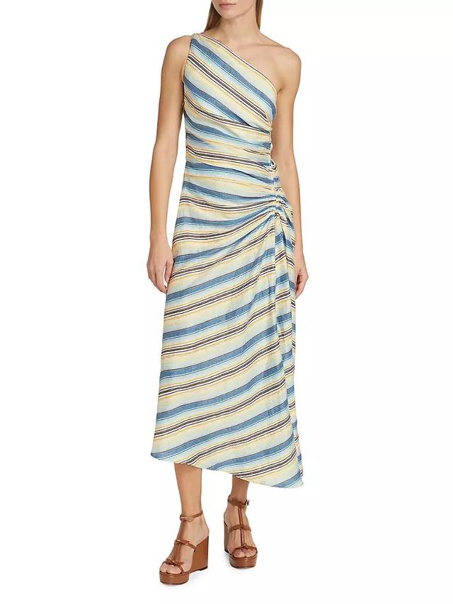 Carolyn Striped One-Shoulder Maxi Dress Product Image