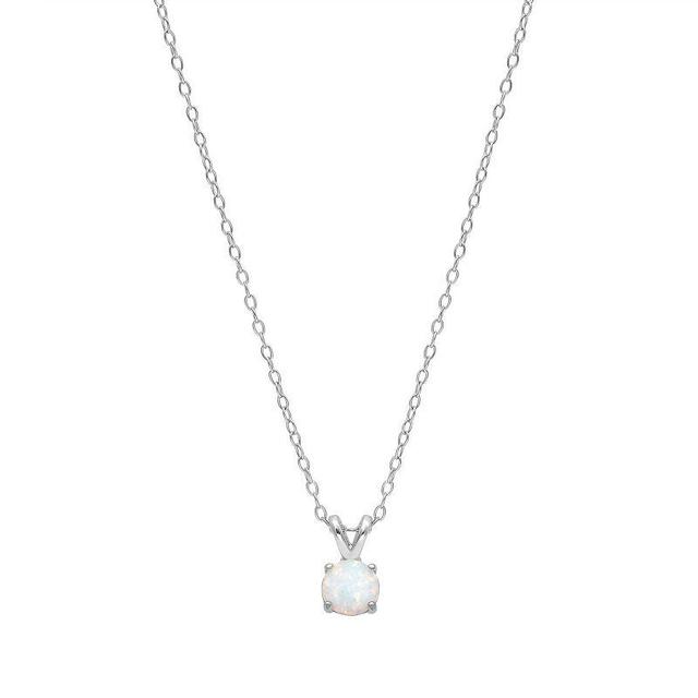 PRIMROSE Sterling Silver White Opal Solitaire Pendant Necklace, Womens Product Image