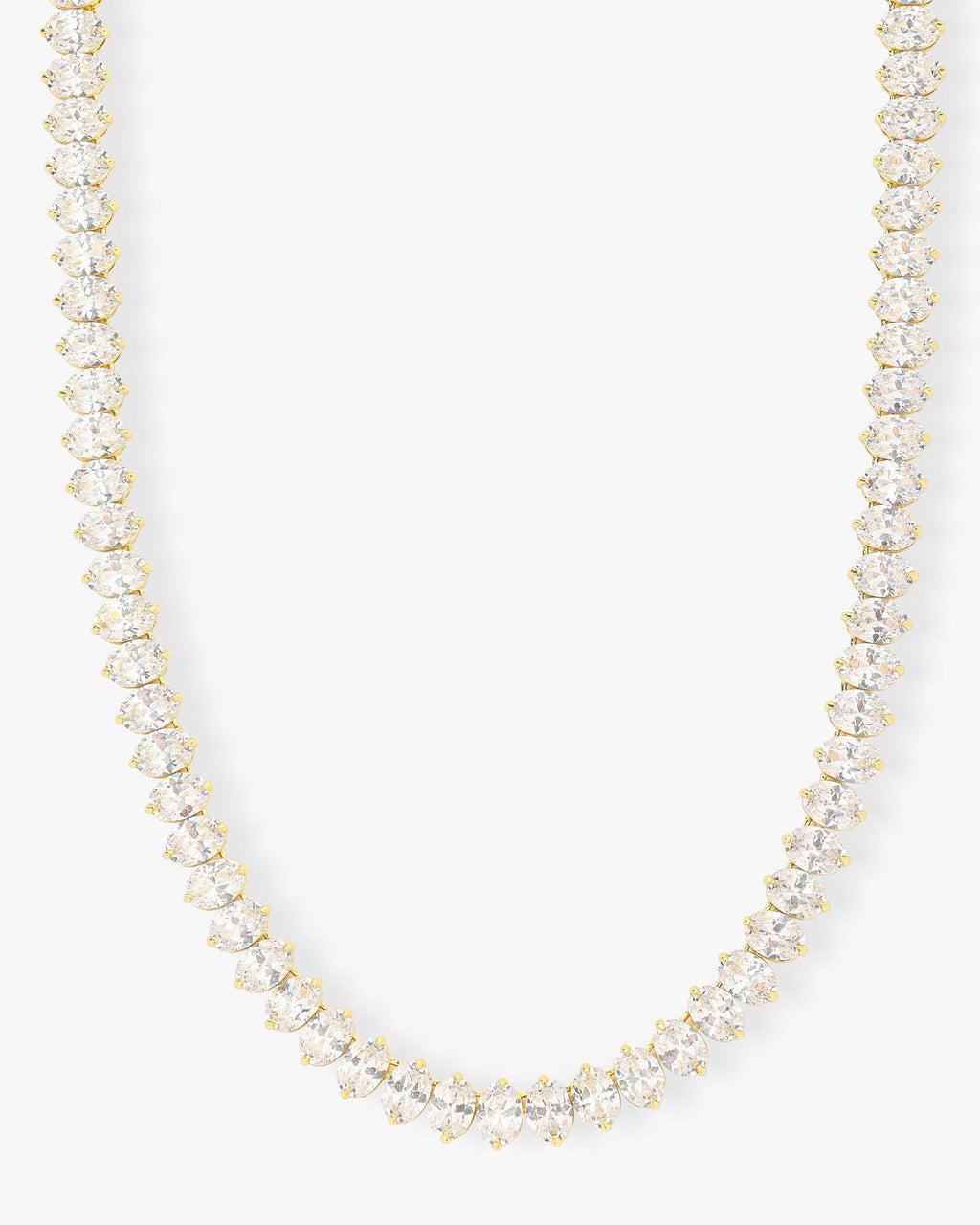 Hello Gorgeous Tennis Necklace 18" - Gold|White Diamondettes Product Image