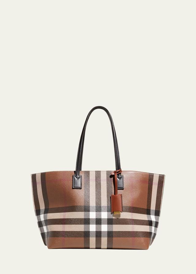 Womens Medium Check Leather Tote Bag Product Image