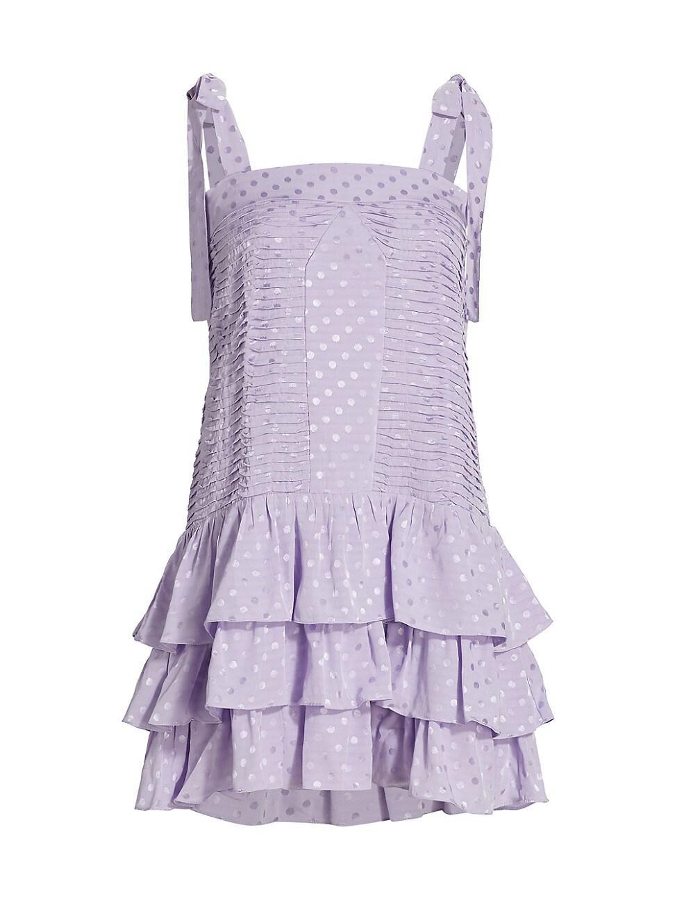 Womens Virginia Polka-Dot Pleated Minidress Product Image