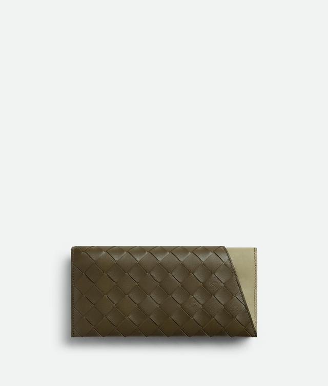 Men's Intrecciato Oblique Long Wallet in Mustard/travertine Product Image