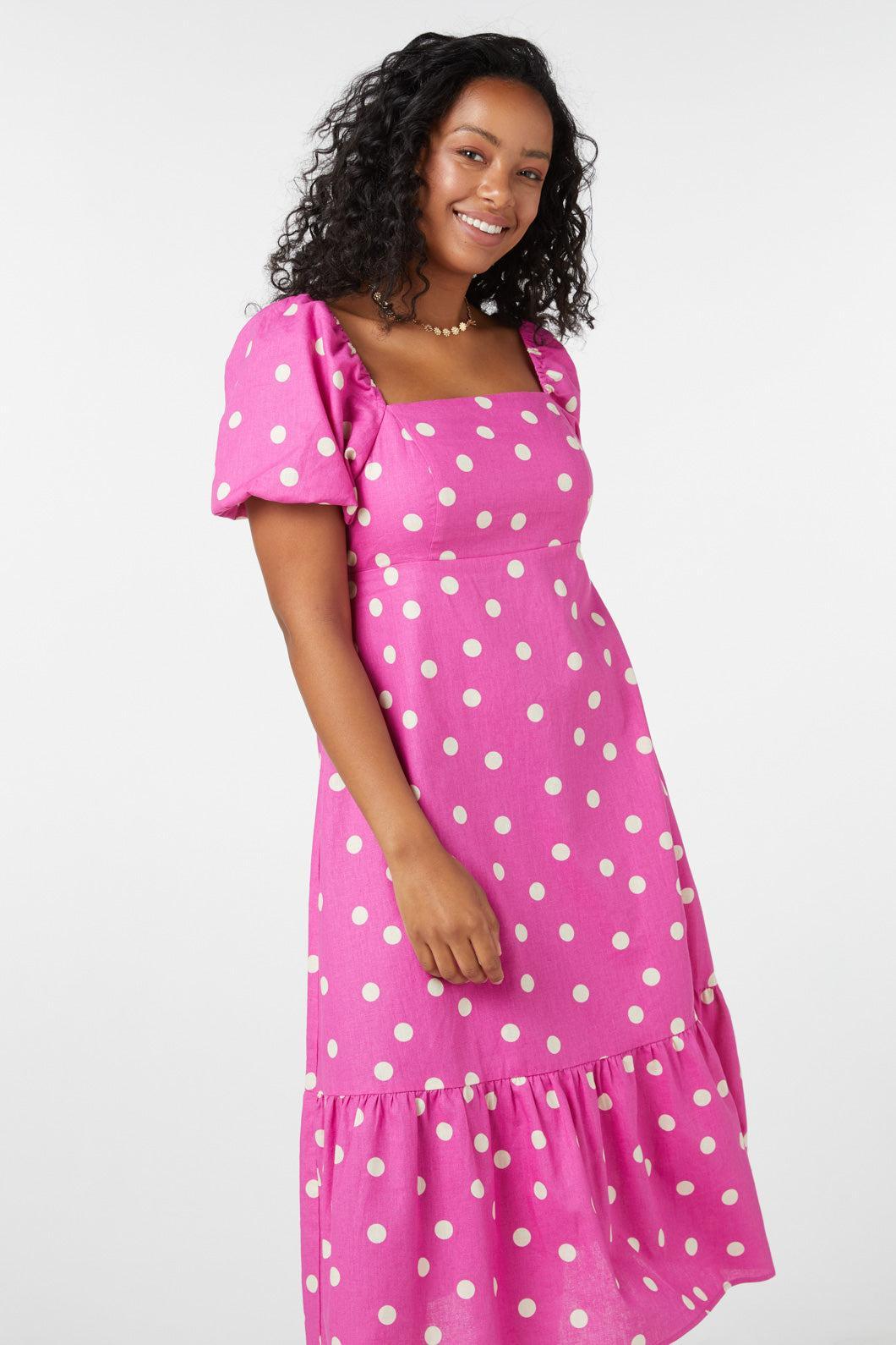 Lucy Polka Dot Midi Dress Product Image