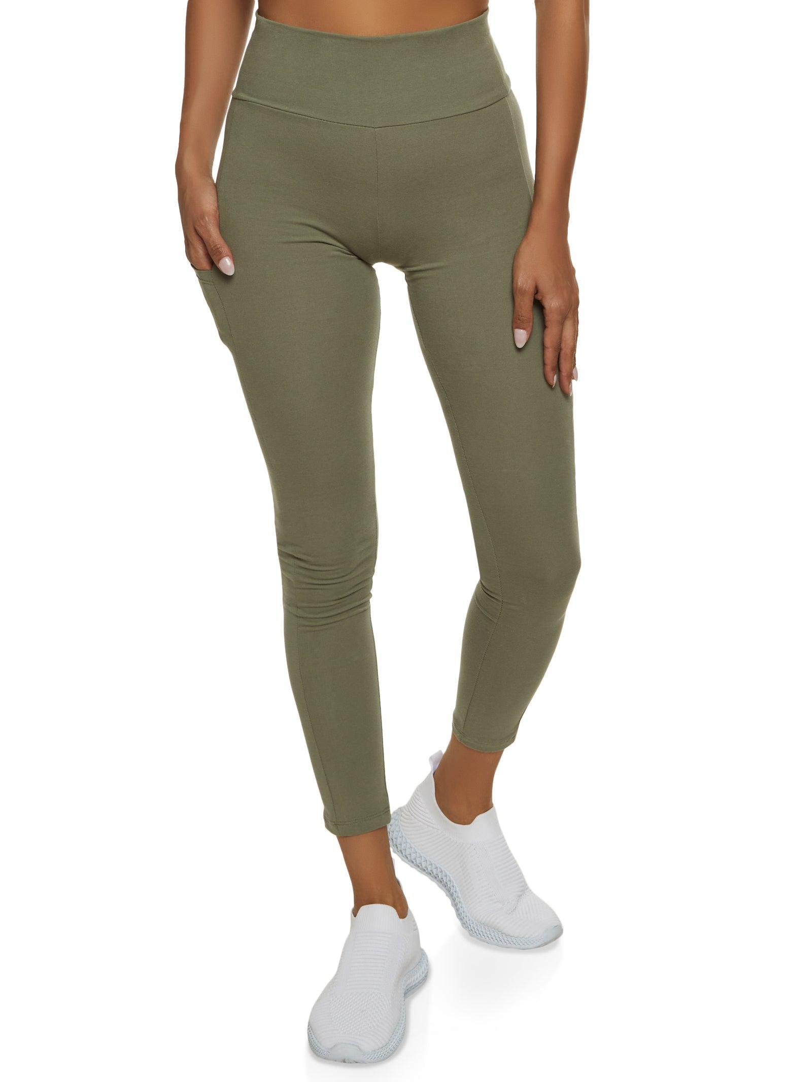 Womens High Waist Cropped Pocket Leggings Product Image