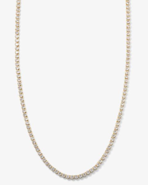 Baroness Tennis Necklace 21.5" - Gold|White Diamondettes Product Image