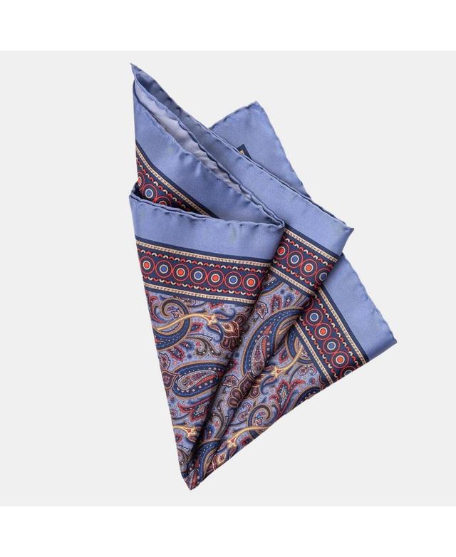 Garibaldi - Large Silk Pocket Square for Men - Blue Product Image