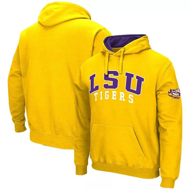 Mens Colosseum Gold LSU Tigers Double Arch Pullover Hoodie Product Image