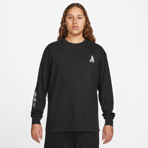 Nike Mens Nike Ja Morant M90 Long Sleeve T-Shirt - Mens Black/Lime Blast Product Image