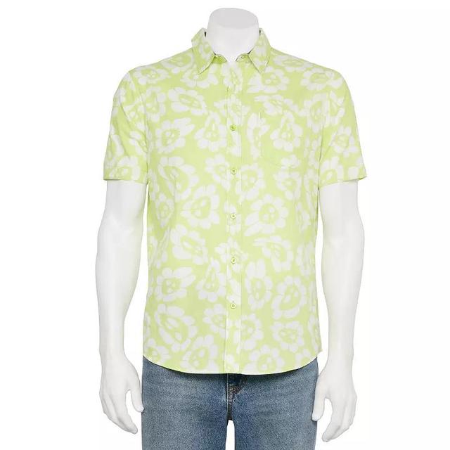 Mens Retrofit Short Sleeve Button Up Woven Tee Product Image