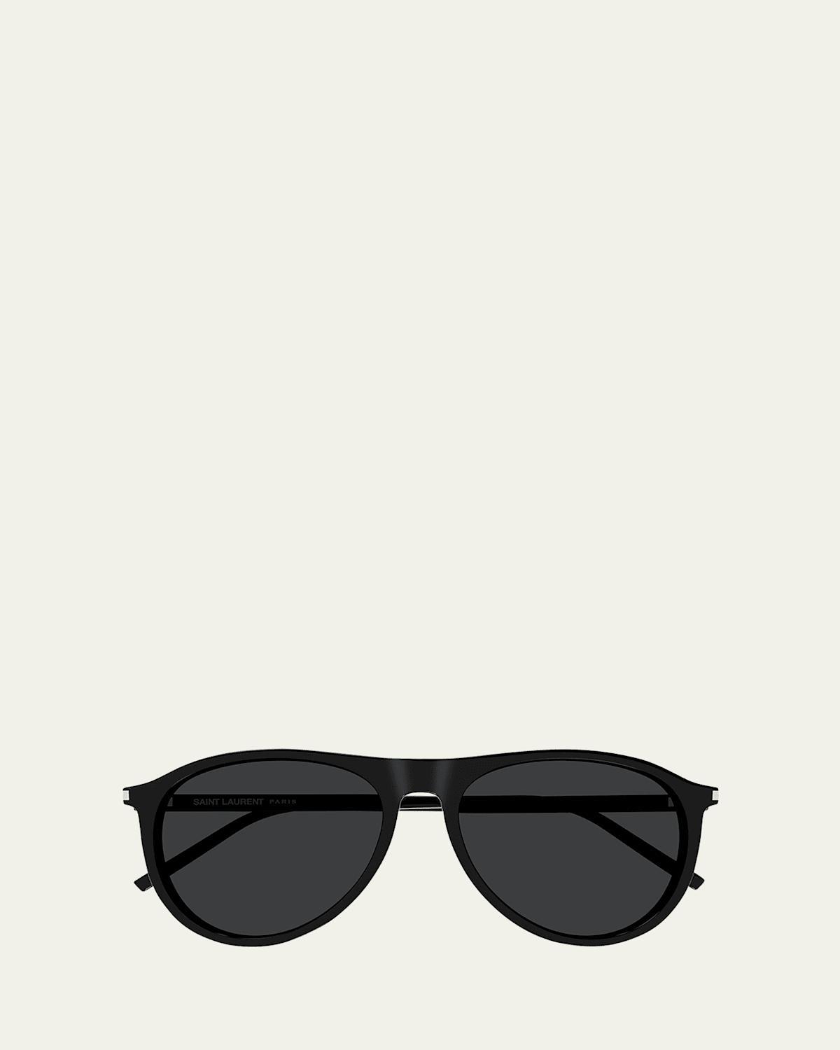 Mens Thin Acetate 56MM Pilot Sunglasses Product Image