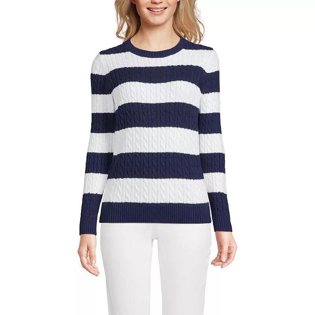 Womens Lands End Drifter Cable Crewneck Sweater Product Image