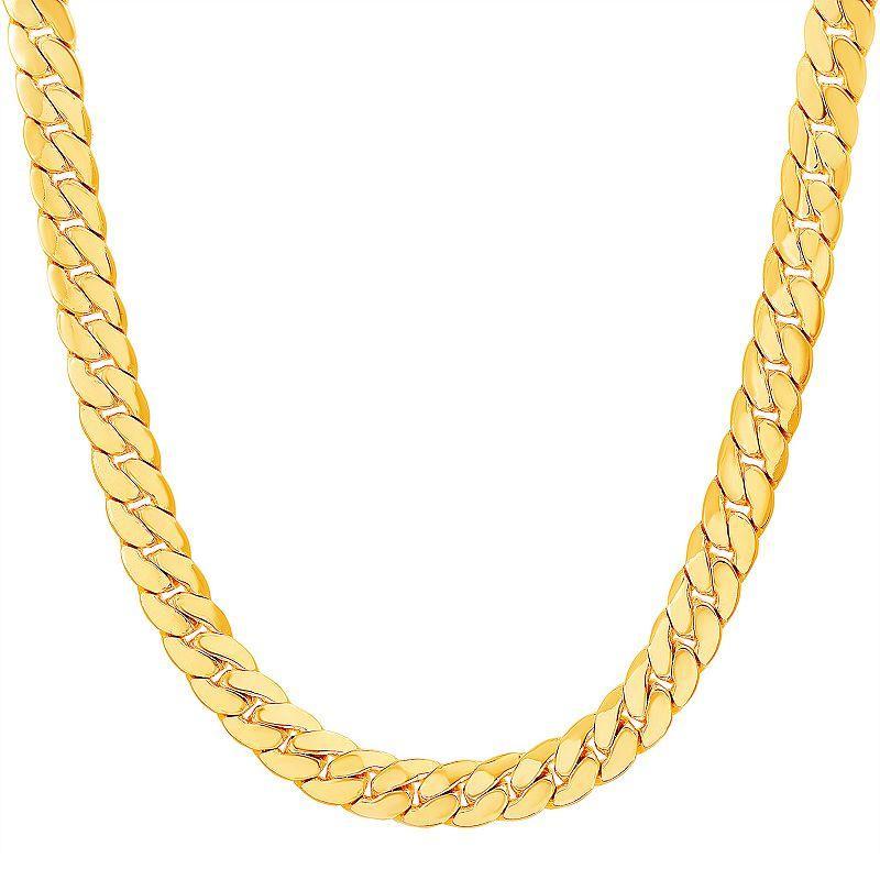 Mens 14k Gold Plated Cuban Chain Necklace Gold Tone Product Image