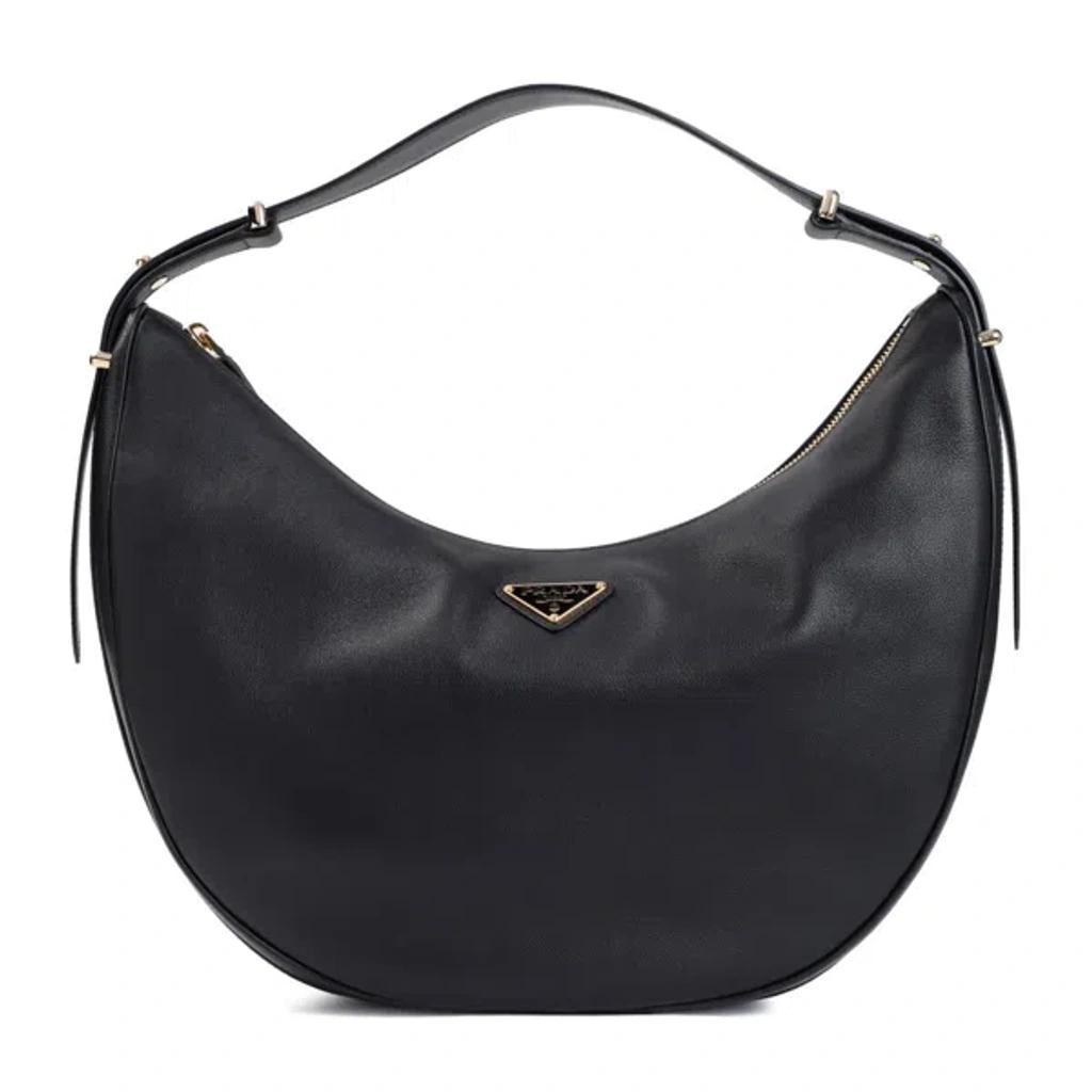 Nappa Calf Leather Shoulder Bag In Black Product Image