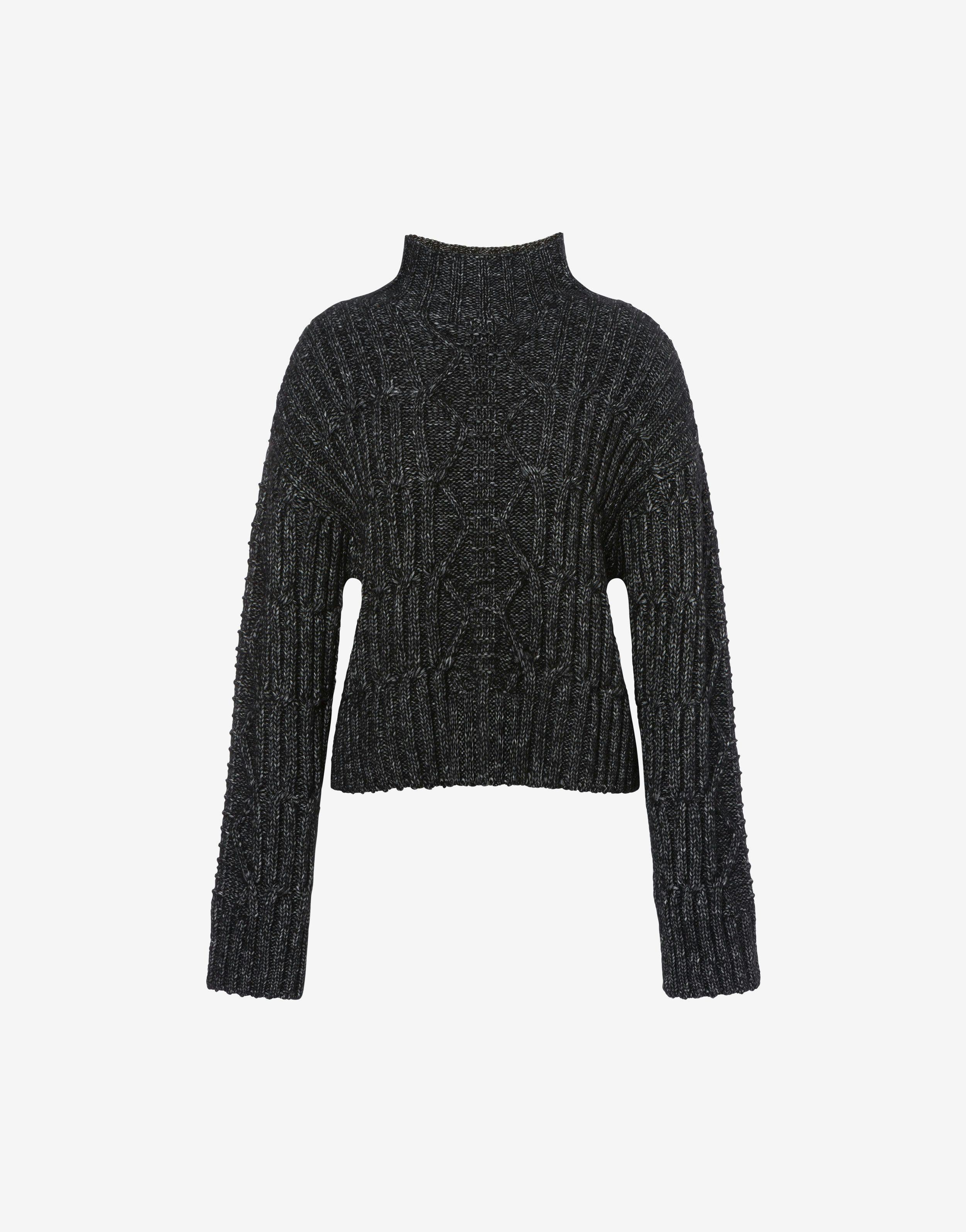 Wool cotton ribbon sweater Product Image