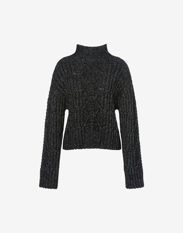 Wool cotton ribbon sweater Product Image