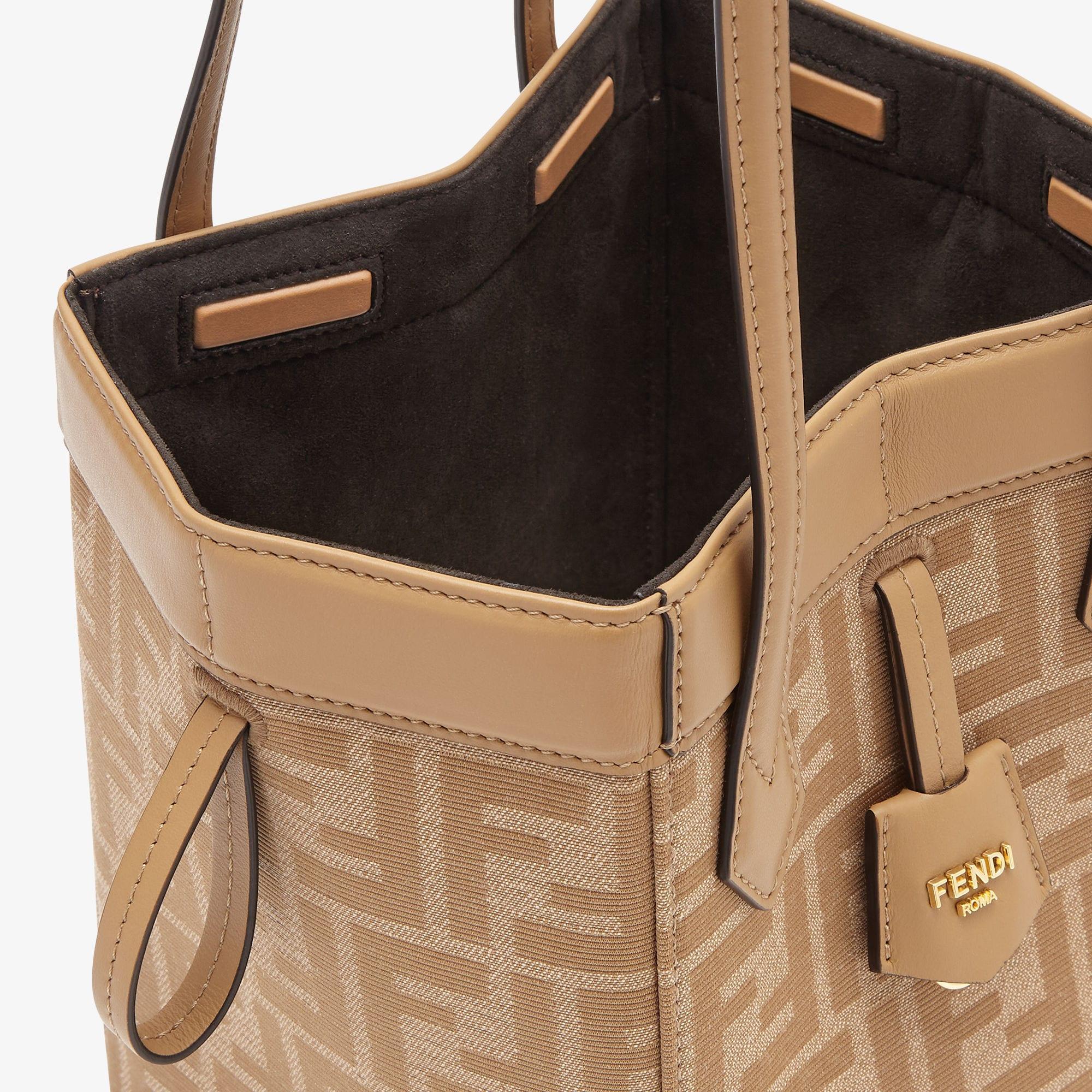 Fendi Origami MiniBeige FF jacquard fabric mini bag that can be transformed Product Image