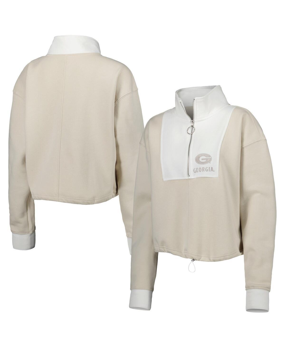 Womens Gameday Couture Tan/White Georgia Bulldogs Color-Block Quarter-Zip Jacket Product Image