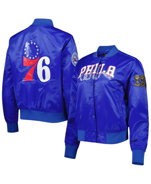 Womens Pro Standard Royal Philadelphia 76ers Classics Satin Full-Snap Jacket Product Image