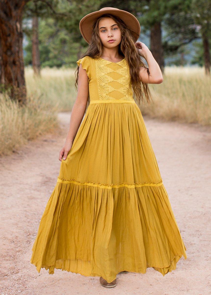 Viola Dress in Mustard Product Image