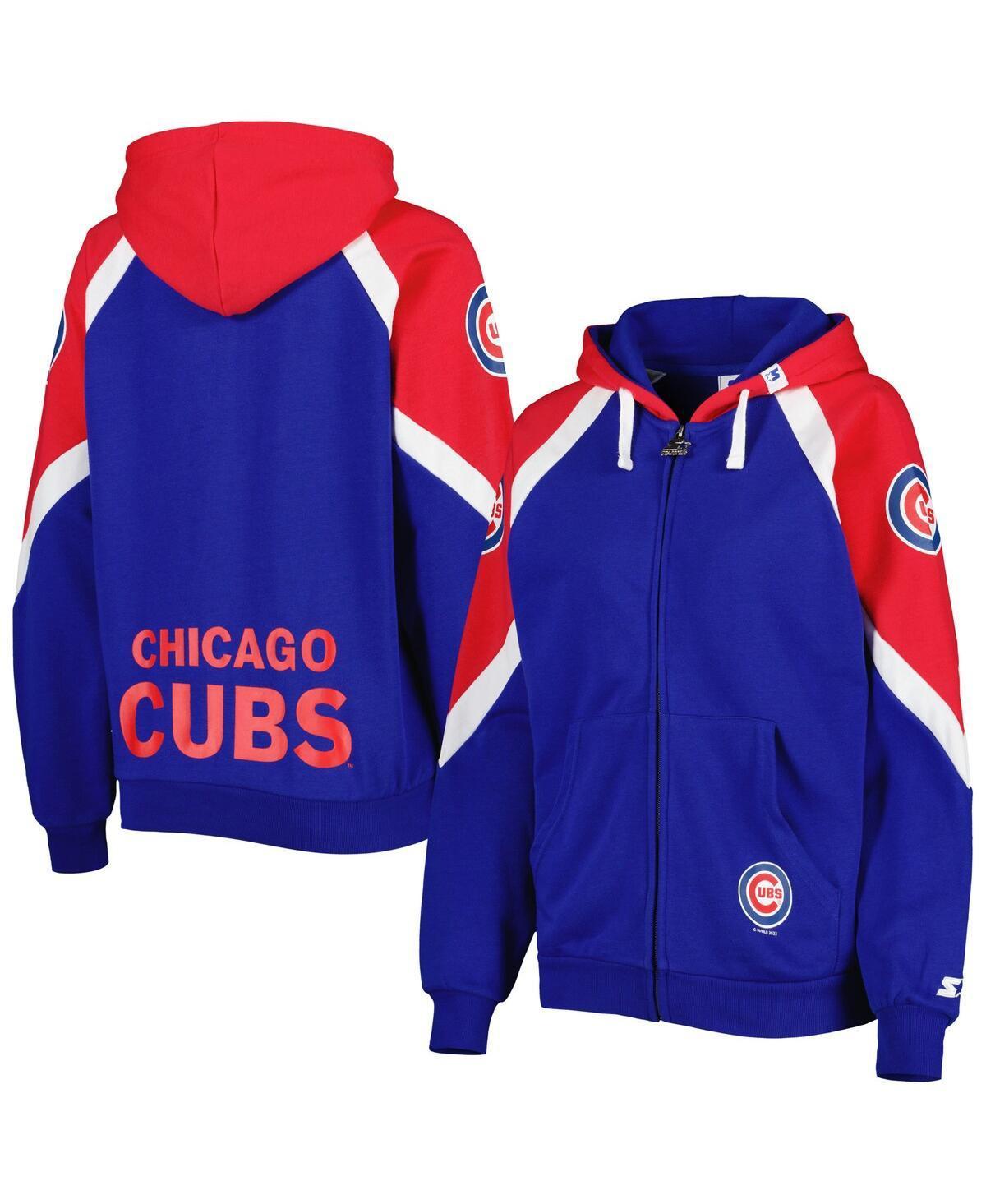 Womens Starter Royal/Red Chicago Cubs Hail Mary Full-Zip Hoodie Product Image