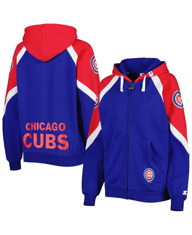 Womens Starter Royal/Red Chicago Cubs Hail Mary Full-Zip Hoodie Product Image