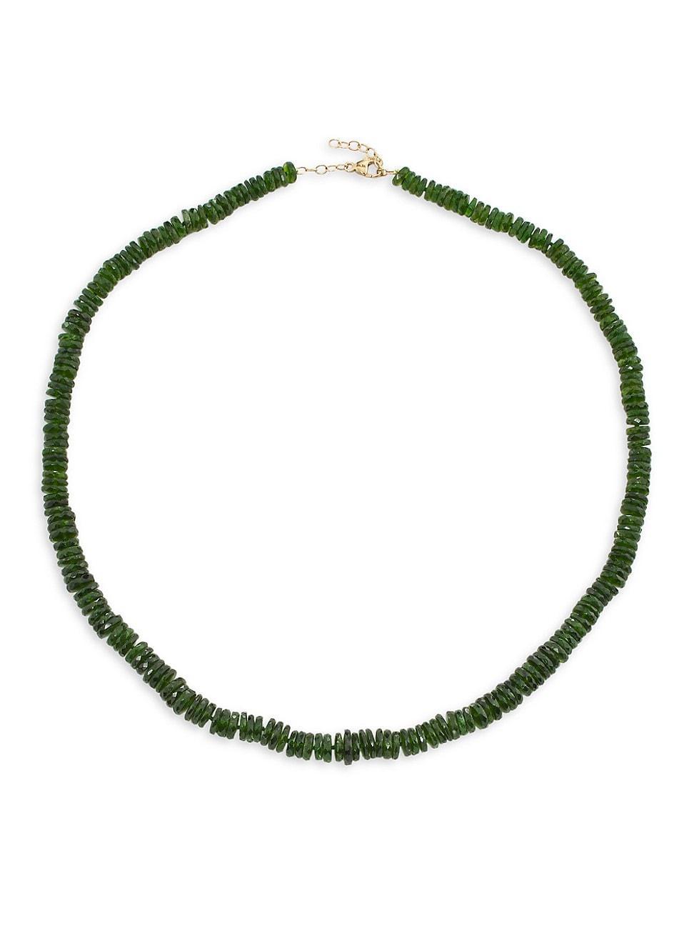 Womens Atlas 14K Yellow Gold & Chrome Diopside Beaded Necklace Product Image