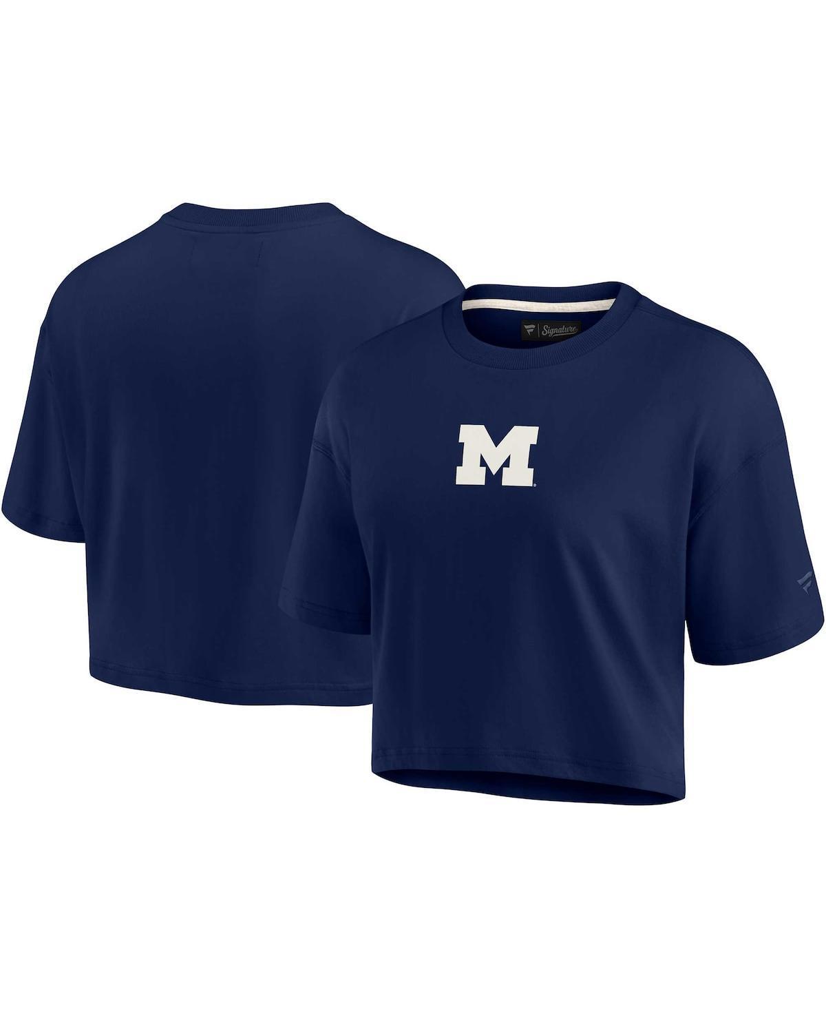 Womens Fanatics Signature Navy Michigan Wolverines Super Soft Boxy Cropped T-shirt Product Image