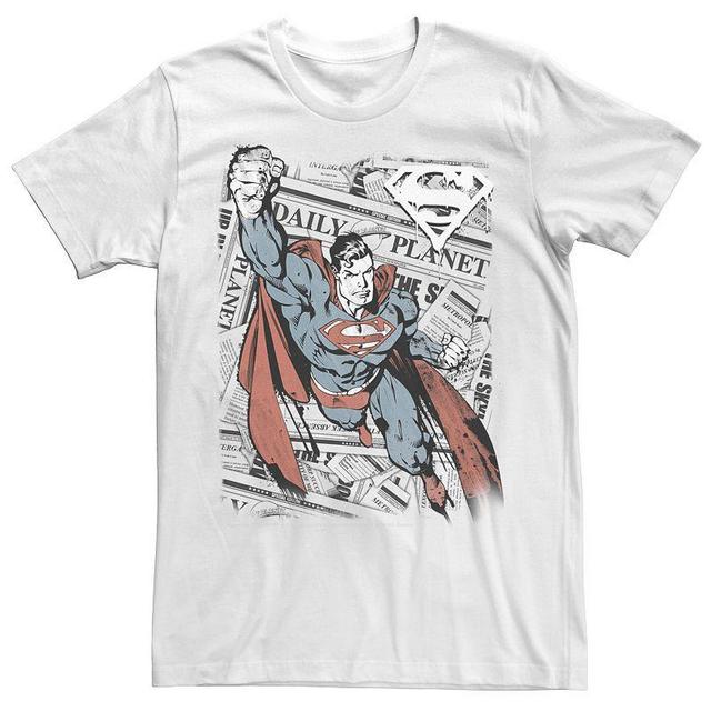 Mens DC Comics Superman Daily Planet Background Poster Graphic Tee Product Image