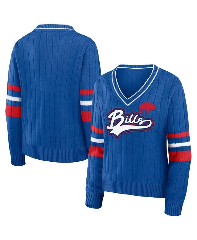 Womens WEAR by Erin Andrews Royal Buffalo Bills Throwback V-Neck Sweater Product Image