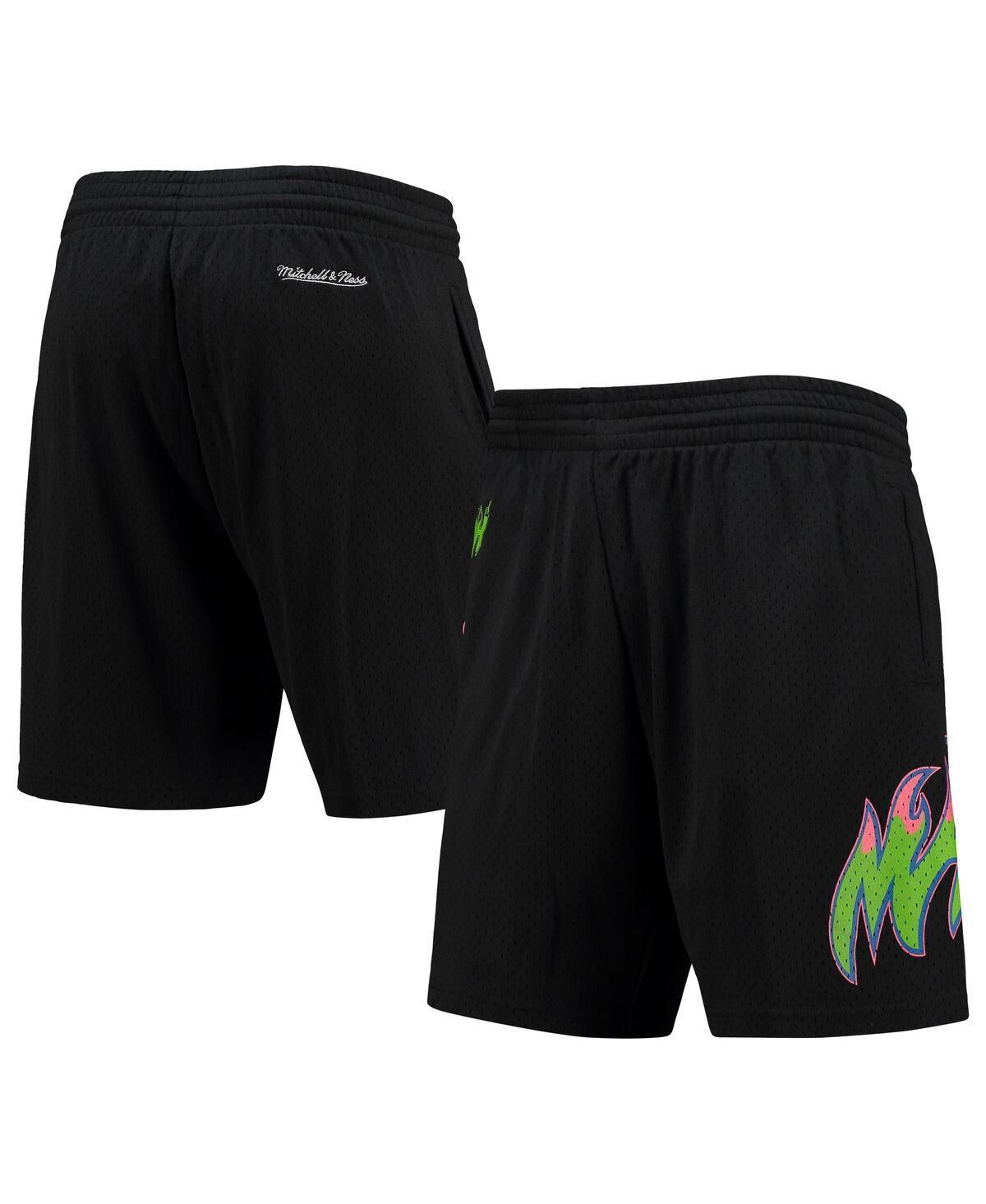 Mens Mitchell & Ness Black Miami Heat Hardwood Classics Color Bomb Energy Shorts Product Image