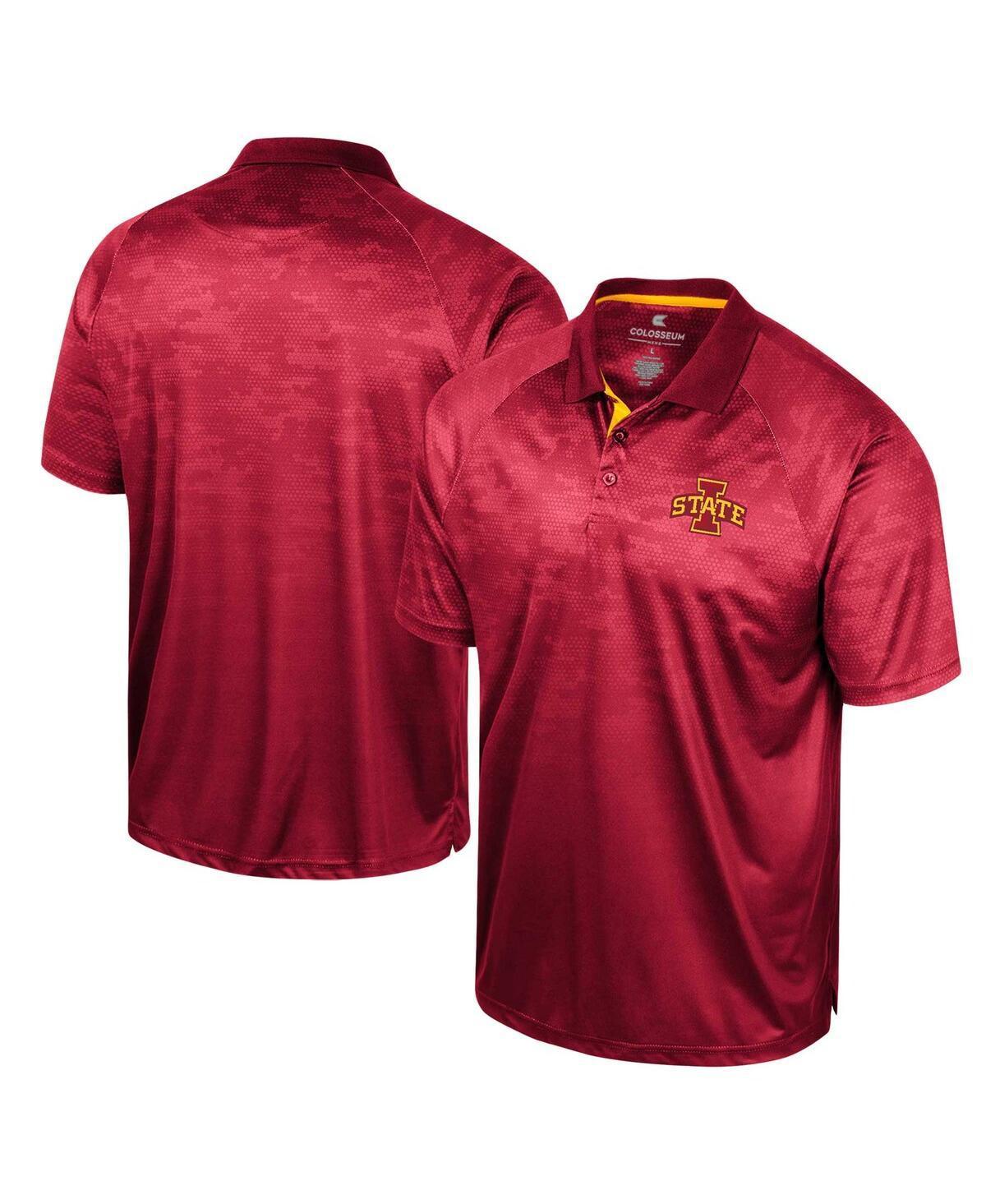 Mens Colosseum Cardinal Iowa State Cyclones Honeycomb Raglan Polo Product Image