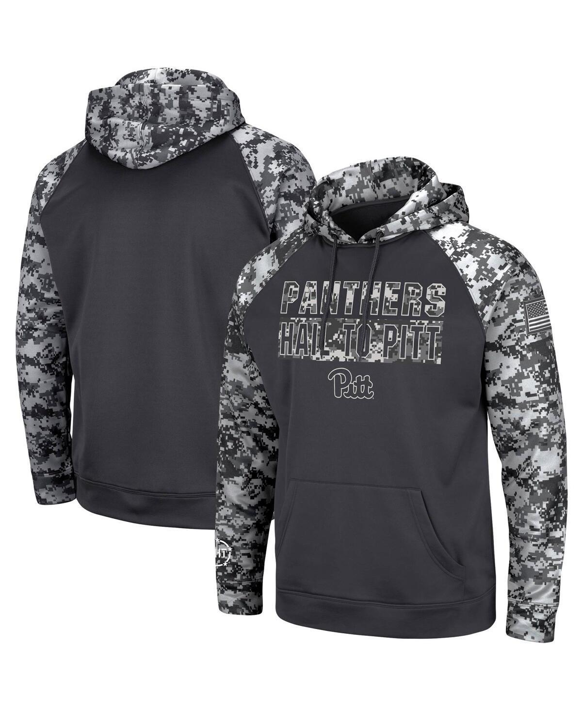 Mens Colosseum Charcoal Pitt Panthers OHT Military Appreciation Digital Camo Pullover Hoodie Product Image