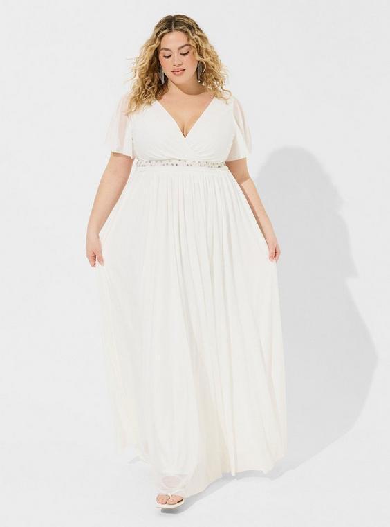 Maxi Mesh Empire Waist Gown Product Image