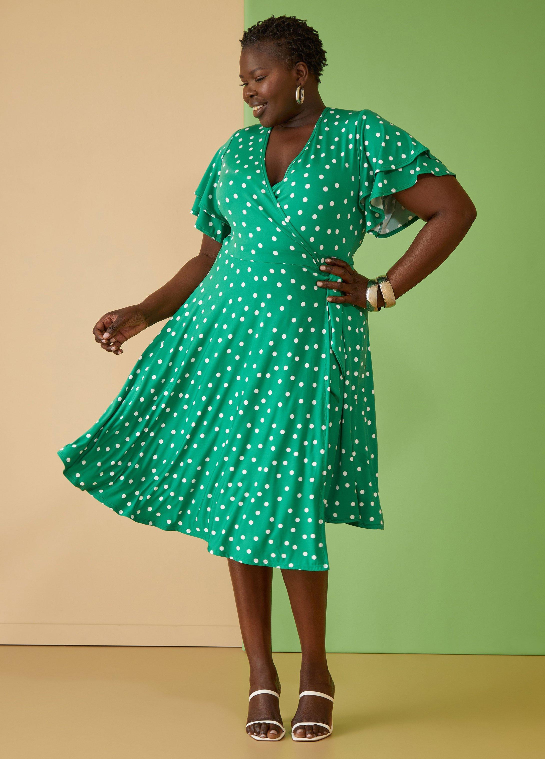 Polka Dot Wrap Dress Product Image