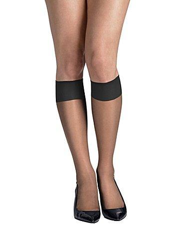 Hanes 2-pk. Silk Reflections Knee-High Sheer Toe Pantyhose 725, Womens, Soft Brown Product Image