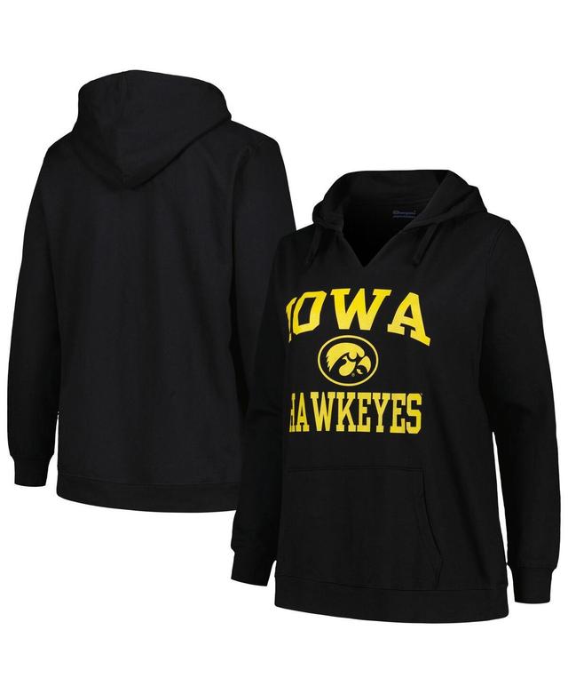 Womens Champion Iowa Hawkeyes Plus Size Heart & Soul Notch Neck Pullover Product Image