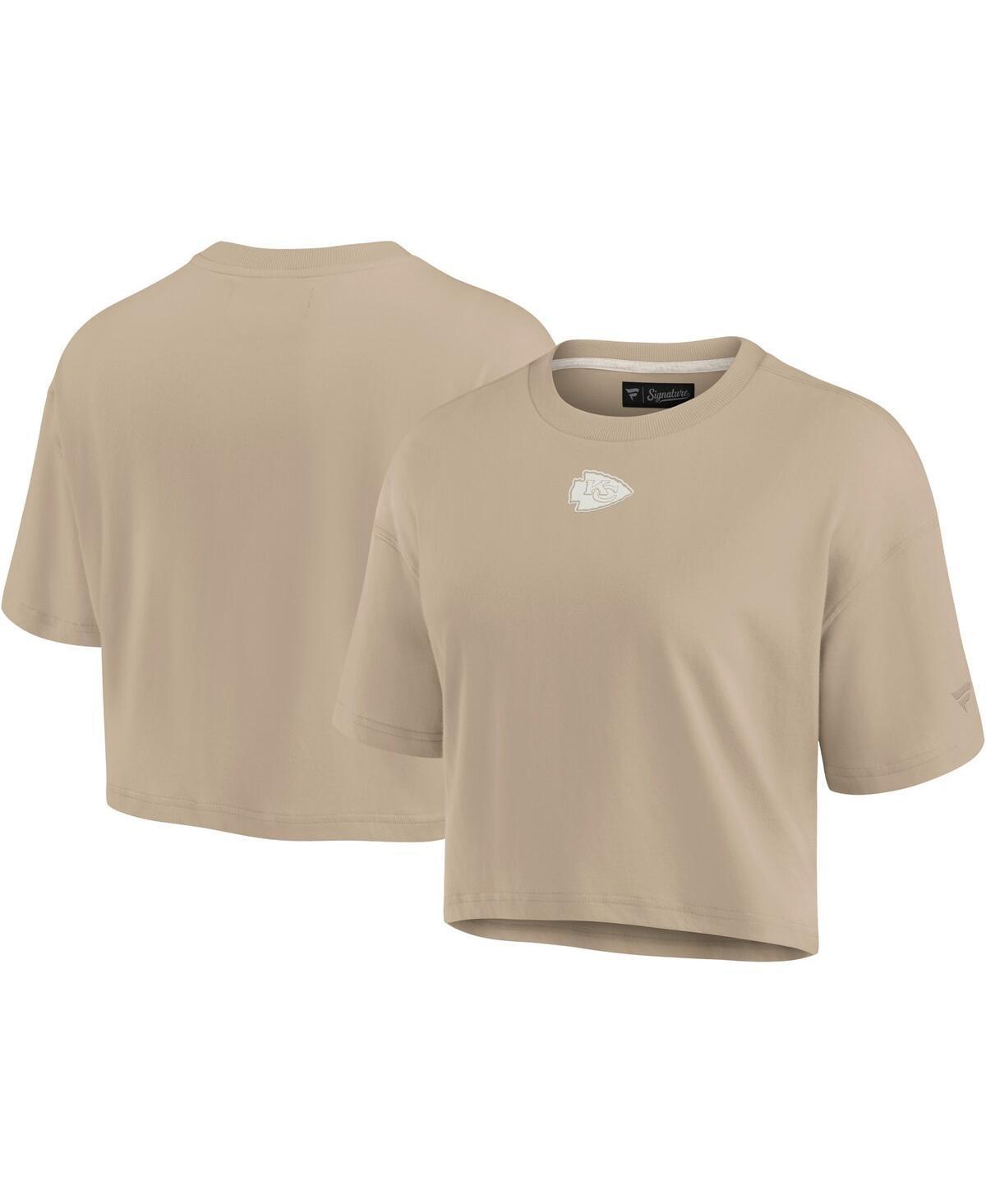 Fanatics Womens Khaki Cincinnati Bengals Elements Super Soft Boxy Cropped T-Shirt Product Image