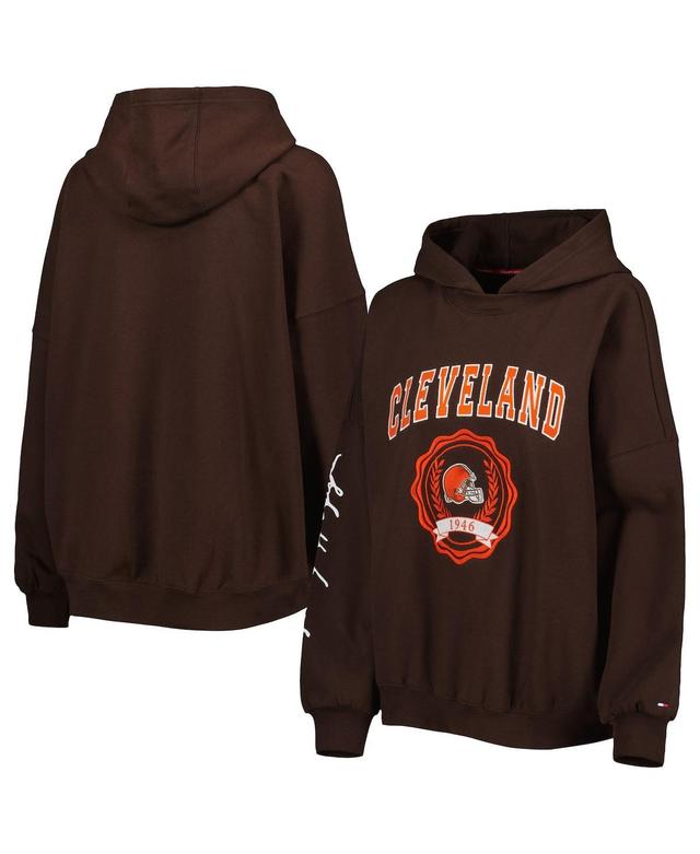 Womens Tommy Hilfiger Brown Cleveland Browns Becca Drop Shoulder Pullover Hoodie Product Image