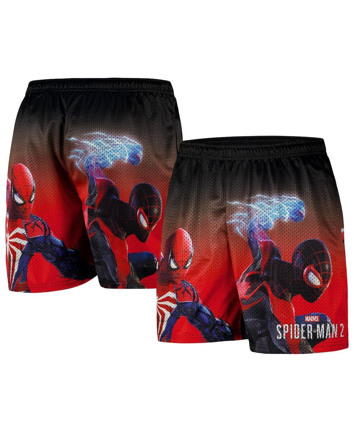 Chalk Line Mens Black Spider-Man Spider-Man 2 Poster Art Retro Shorts - Black Product Image